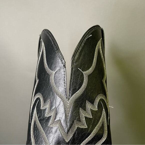 Nocona Black Snake Skin Western Cowboy Boots 8.5D Vintage Exotic Mens Boots - Picture 10 of 12